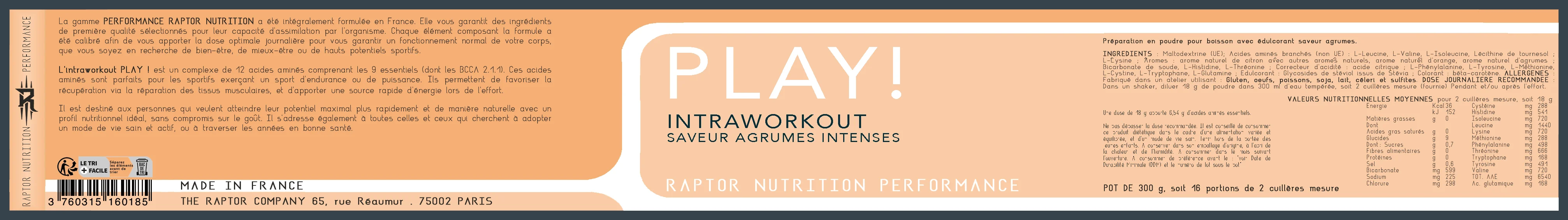 PLAY ! - IntraWorkout Hydratation, Énergie et Récupération - Image 6