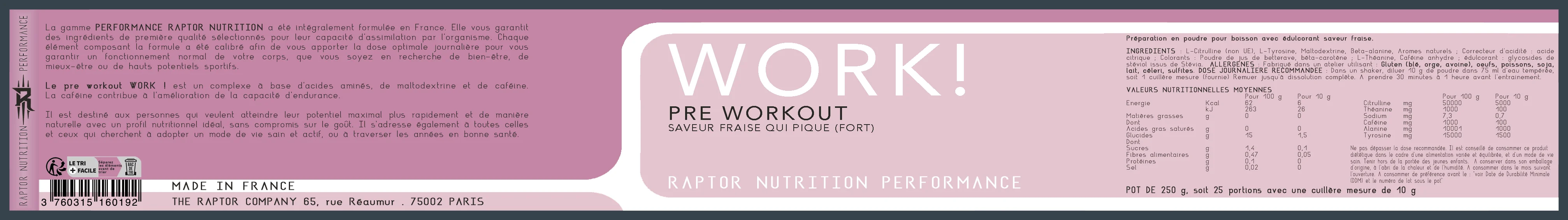 WORK ! - PreWorkout Énergie, Pump et Concentration - Image 5